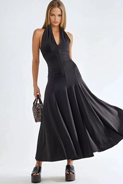 Hiccup QU STYLE Макси рокля с халтер яка