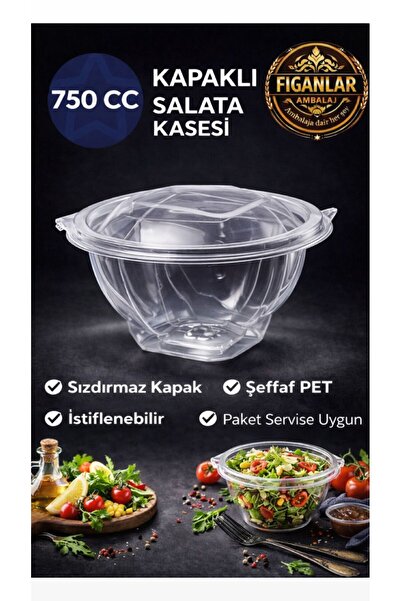 figanlar ambalaj Bol pentru salată cu capac de 750 cc Recipient transparent p...