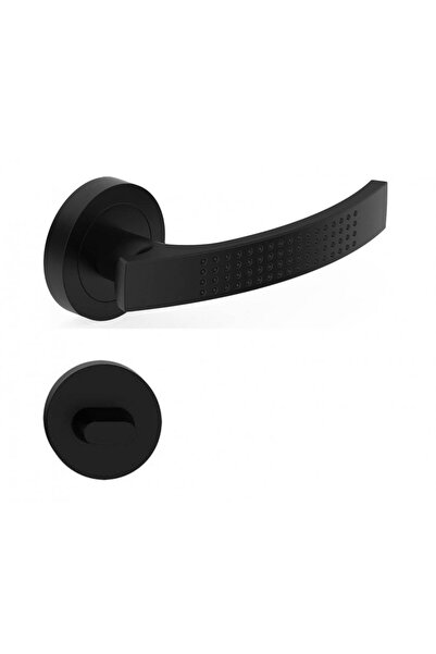 THG Mânere de ușă Astra Black Matte cu rozetă WC