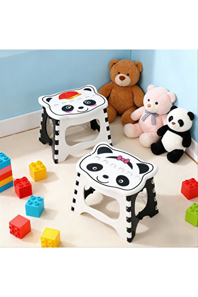 PandaShop Foldable Chair for Kids 20x19x24cm, Panda Model, Portable Plastic