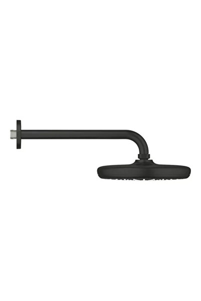 Grohe Palarie de dus rotunda negru mat Tempesta 210 mm cu brat