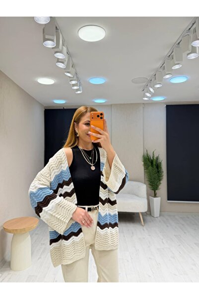 İrka Moda Zikzak Renkli Hırka