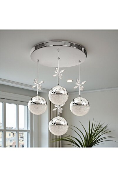 luminza tasarım KUMANDALI ÇAP 30 CM YUKSEKLIK 80 CM krom RENK DİMER ÖZELLİĞİ ...