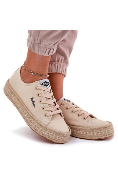 Lee Cooper Sneakerși de damă cu împletitură LCW-25-44-3215 bej 39