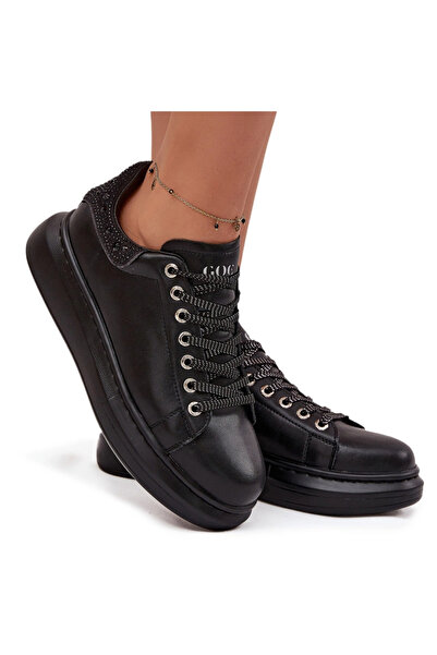 GOE Women's Sneakers Made of Genuine Leather OO2N4004 Black 40