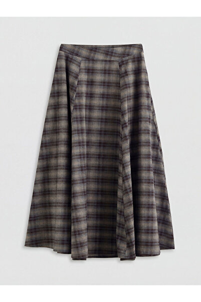 LC Waikiki Özmarka Noul Sezon talie înaltă ecosez cloș Fusta