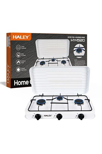 HALEY Aragaz HY-1520 cu 3 arzătoare și capac – Plită pe gaz pentru bucătărie