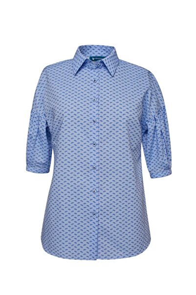 Braiconf Women's casual blouse with a fitted cut Blue