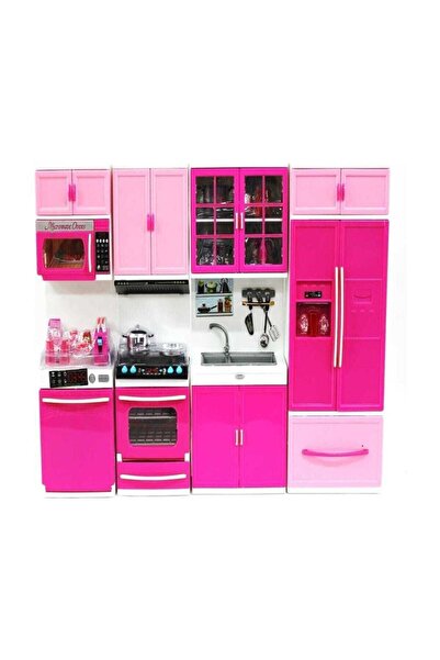 GAAK Işıklı Müzikli 4'lü Oyuncak Mutfak Seti + bebek hediyeli