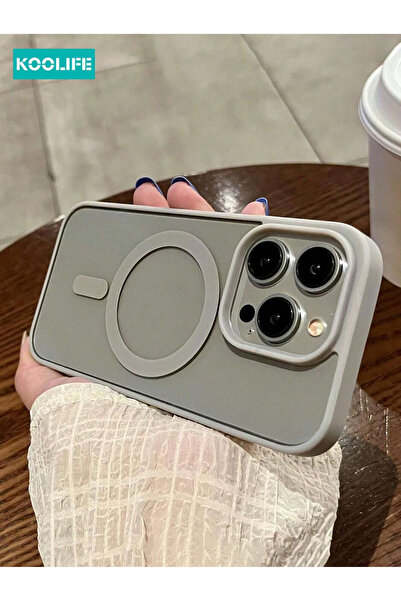 KVK PRİVACY iPhone 15 Pro Max MagSafe Uyumlu Grey Şeffaf Telefon Kılıfı Darbe...