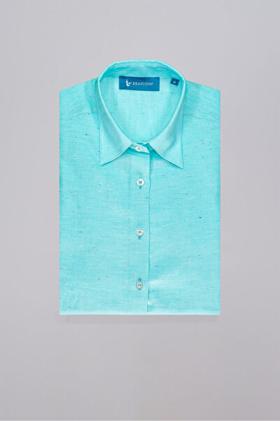 Braiconf Casual women's blouse with a classic cut Blue