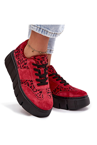 Vinceza Sneakerși din piele întoarsă întoarsă cu platformă groasă 66841 Leopa...