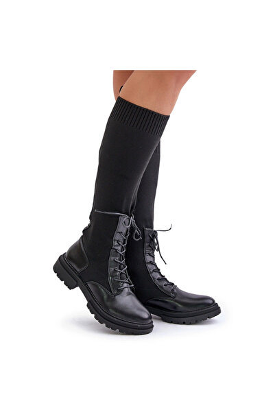 BOTO Ghete fără mâneci cu tijă de șosetă, negre, Iranel 39