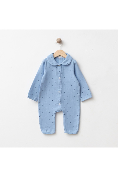 tinibud 100% Cotton Muslin Baby Boy Romper 3-6-9-12 Months Breathable Natural...