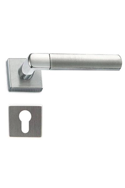 THG ALICE Q Door Handles Chrome/Chrome Satin with Lock Rosette