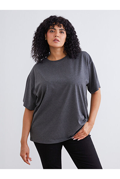 LC Waikiki Tricou pentru femei Özmarka, sezon nou, mărime mare, cu decolteu t...