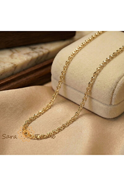 SaraTremo Imperial Balance Necklace 60 cm – Unisex Chain Plated with 14K Gold...