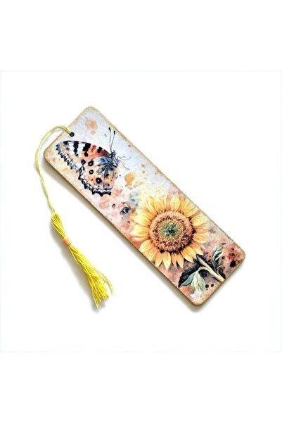 CrisArtDeco Wooden Bookmark with Butterfly and Sunflower - 170520