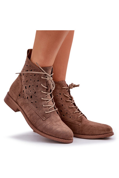 S.BARSKI Ghete cu șireturi și model ajurat HY51-136 Maro 39