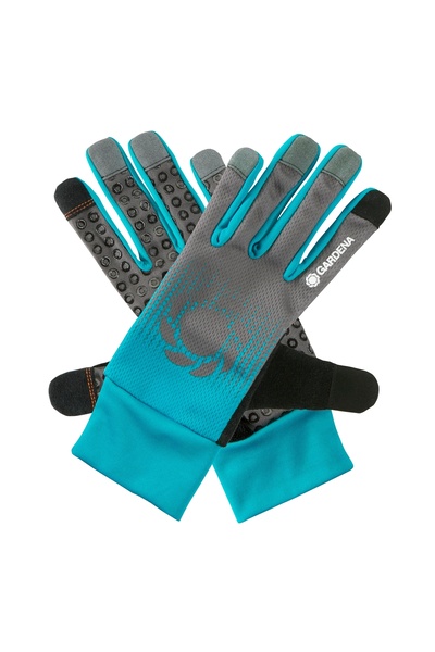 Gardena Mobile Touch Garden Gloves, Polyester, Blue + Gray, Size L