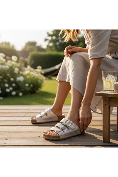 mersin md tekstil Women's Glittery Daily Slipper