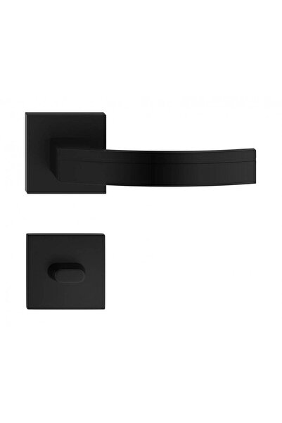 THG BARCELONA Black Matte Door Handle with WC Rosette