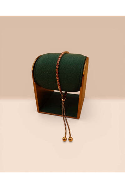 LYNORO Pink Tennis Bracelet for Women/Men 18k Gold Plated 2mm Adjustable-String