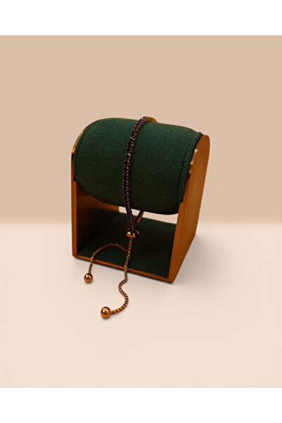 LYNORO Brățară Tennis Albastră Damă/Bărbați Placată cu Aur 18k 2mm Reglabilă-...