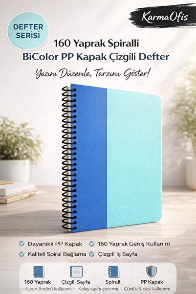 Faber Castell Blue 160-Leaf Spiral Notebook Bicolor Pp Cover Striped A4 Schoo...