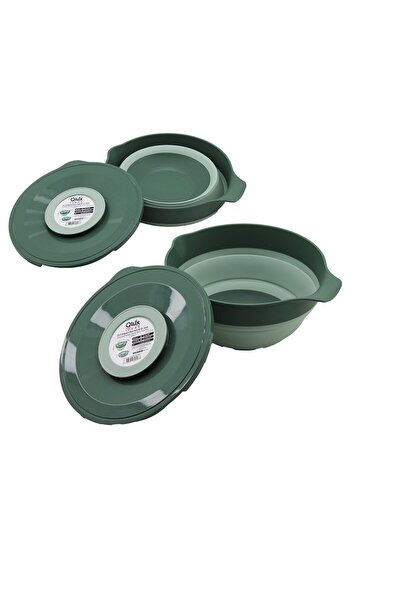 OEM Qlux L-00960-3 2-in-1 Foldable Mixer Bowl with Lid Silicone - Plastic Gre...