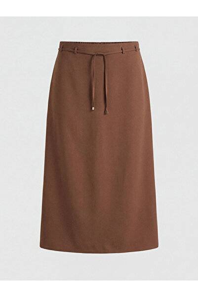 LC Waikiki Vizyon New Season Plus Size Elastic Waist Dobby Skirt