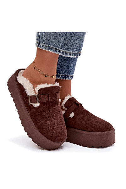 BOTO Women's Snow Boots With Fur And Buckle On Platform Chocolate Jessina 40