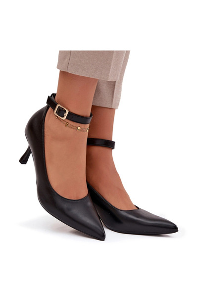 BOTO High heels pumps with strap black Perrine 41