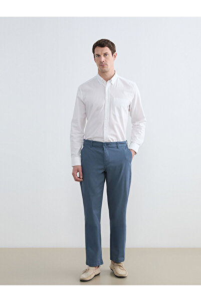 LC Waikiki Ανδρικό παντελόνι Chino Indigo Standard Fit Gabardine