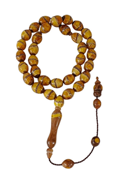 Generic Cocoa Yellow Brown wood Rosary 27g