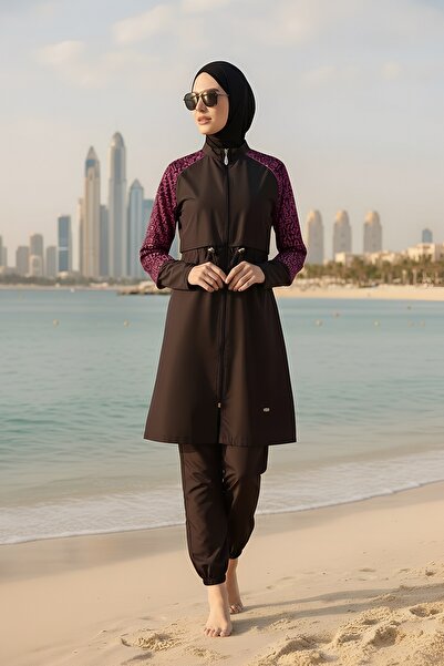 SEBOTEKS Quick-Drying Parachute Fabric 5-Piece Fully Covered Hijab Swimsuit 2...