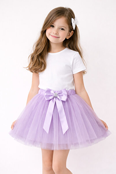 nacar çarşı Fusta tutu lila pentru fete detaliu cu fundă tul Fusta 23 aprilie...