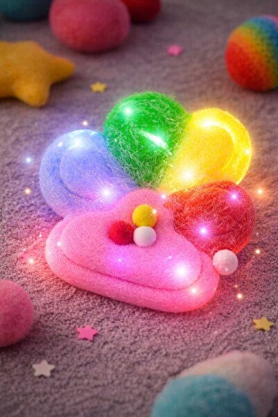 OEM Set 2 buc. Jucărie Antistres,Model Lăbuță de Pisică Pufoasă, Luminoasă, p...