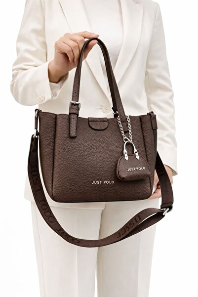 Just Polo Justpolo Women's Soft Leather 3 Compartment Hand and Shoulder Bag