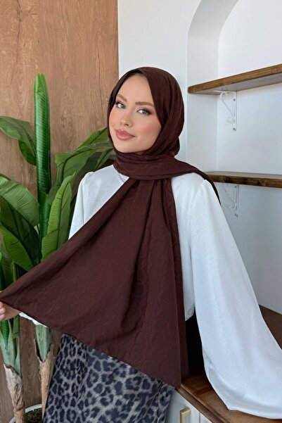Şulemoda Giyim Cotton Pieces Crush Shawl Brown