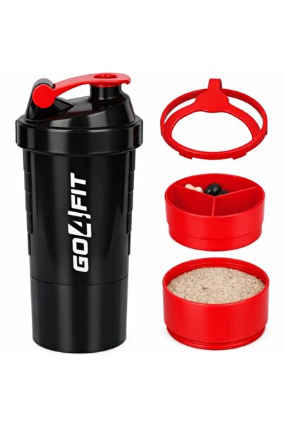 GO4FIT Shaker, din plastic fara BPA, 600 ml pentru prepararea bauturilor prot...