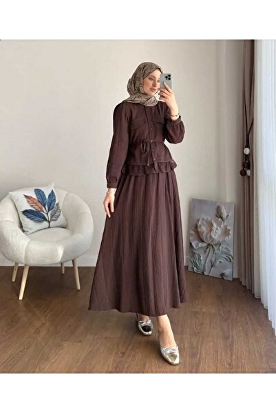 MODA VEDAT Γυναικείο Σετ με Με φόδρα Φούστες με Λεπτομέρειες Δαντέλα -0999