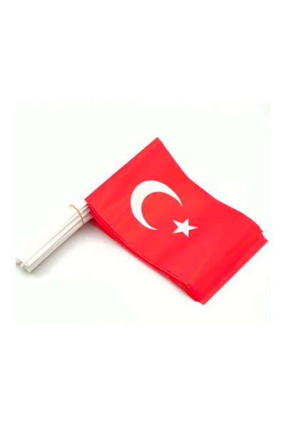 Yusuf Dirik YD Party Supplies Türk Bayrağı Çubuklu 10 Adet Büyük Boy 30x22.5 ...