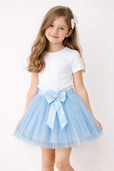 nacar çarşı Girl's Baby Blue Tutu Skirt Bow Detail Tulle Skirt April 23 Octob...