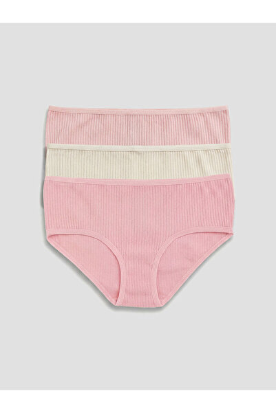 LC Waikiki Vizyon New Season Corded Fabric Girls' Panties 3-Piece Set