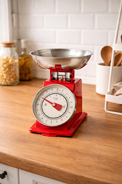 MİS KİTCHEN Retro Mutfak Terazisi 2 Kg Kapasiteli Metal Gövdeli Hassas Analog...