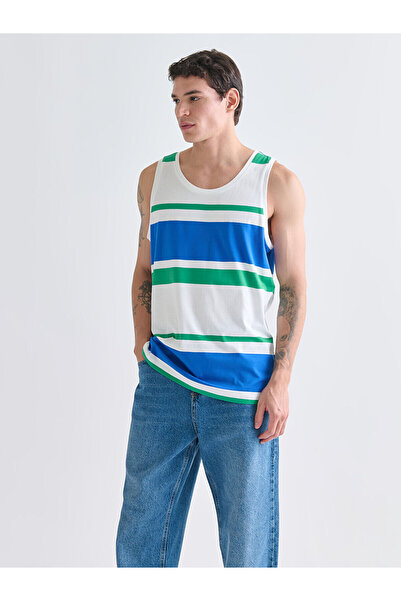 LC Waikiki Peak New Season Crew Neck Striped Men's Sleeveless T-Shirt