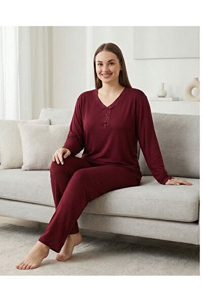 Hirazenmoda Set de pijamale pentru femei de mărime mare 2XL-5XL Confortabil c...