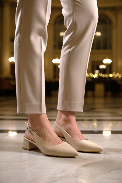 AYAKMOD 323101 Z Μπεζ γυναικεία παπούτσια με τακούνι