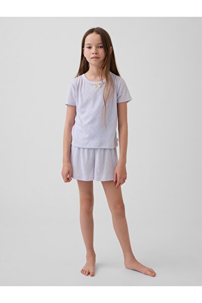 GAP Kız Çocuk Mavi Recycled Pointelle Pijama Şort